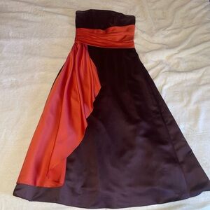 Alexia Designs Brown and Salmon Strapless Formal Dress
